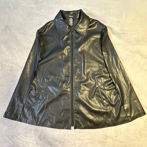 Eivissa Cape Vest Black Faux Leather Medium Oversized Goth Punk Grunge Edgy Chic